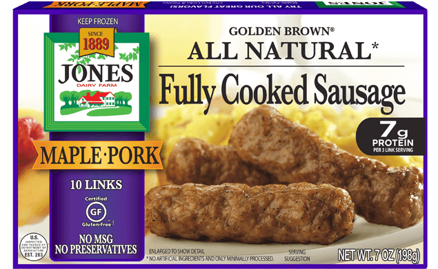 Golden Brown Maple Pork Breakfast Sausage Links | Jones