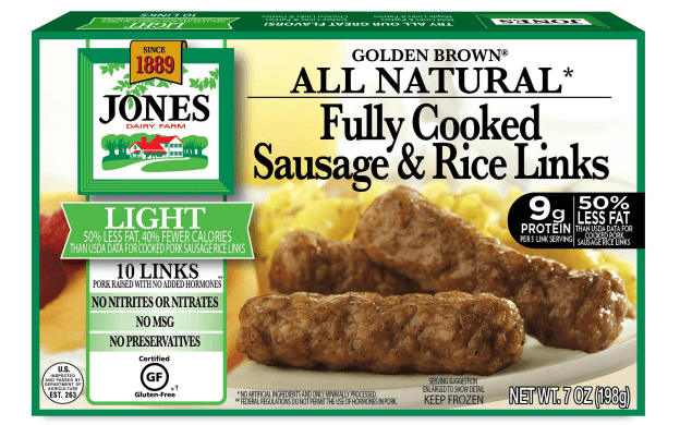 All Natural Breakfast Sausage | Golden Brown Fully Cooked Sausage | Jones