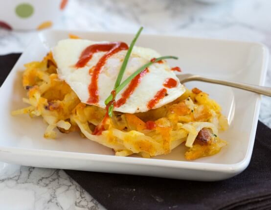 Bacon and Cheese Hash Brown Waffles Recipe