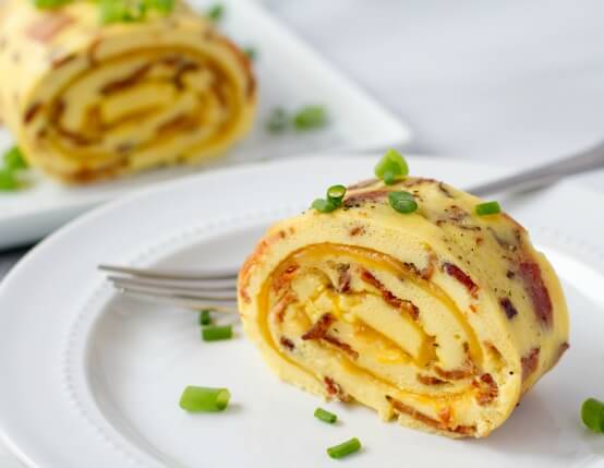 Bacon and Cheese Omelet Roll Recipe