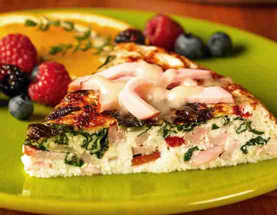 Canadian Bacon, Spinach & Cheese Frittata Recipe