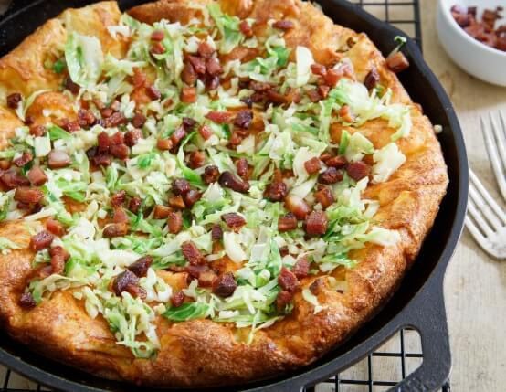 Cheddar Dutch Baby with Bacon and Brussels Sprouts Recipe