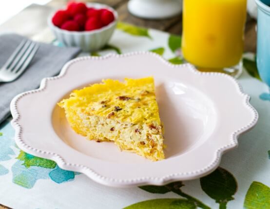 Lightened-Up Apple, Squash and Bacon Quiche Recipe
