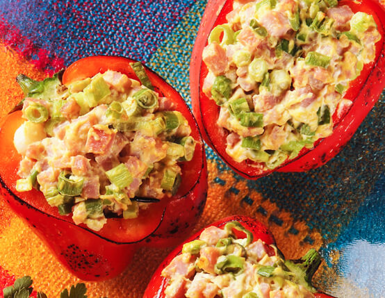 Grilled Stuffed Peppers with Diced Ham Salad Recipe