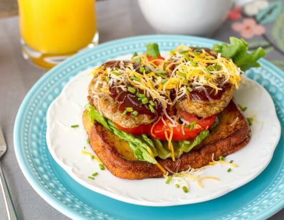 BBQ Breakfast Sandwich on French Toast Recipe