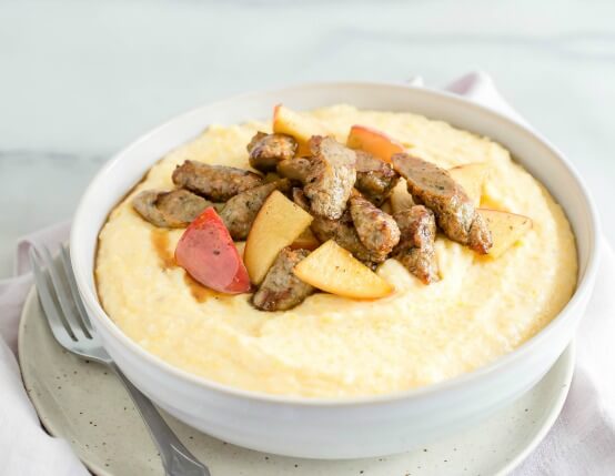 Southern Style Sausage & Apples with Cheese Grits Recipe
