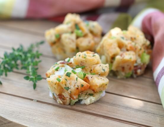 Recipe for Beer and Cheese Stuffing Muffins with Jones Bacon