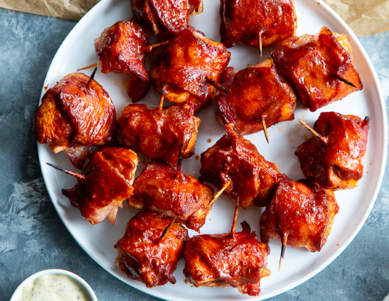 Bacon Wrapped BBQ Chicken Bites 