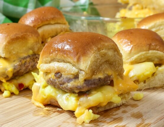 Cheesy Sausage and Egg Breakfast Sliders Recipe