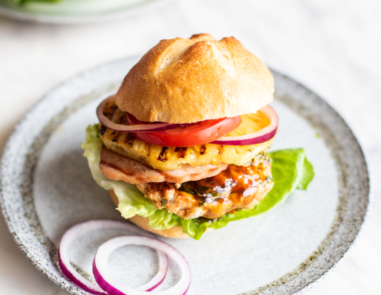 Hawaiian Teriyaki Chicken Burgers